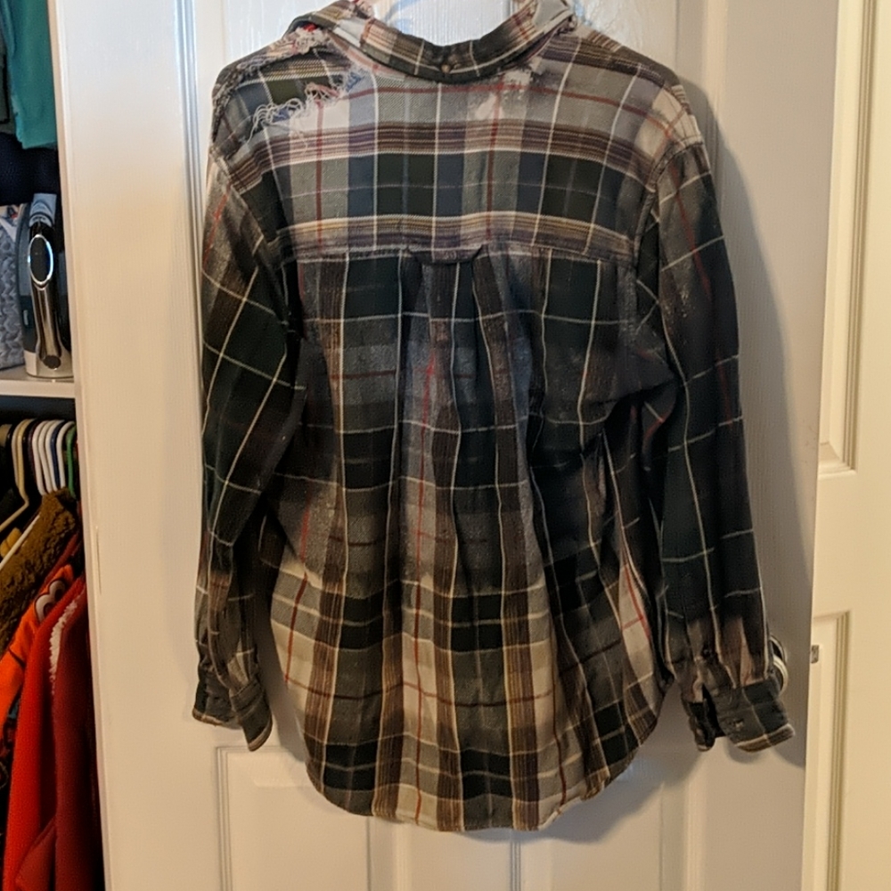Distressed Button Down Flannel - Picture 2 of 4